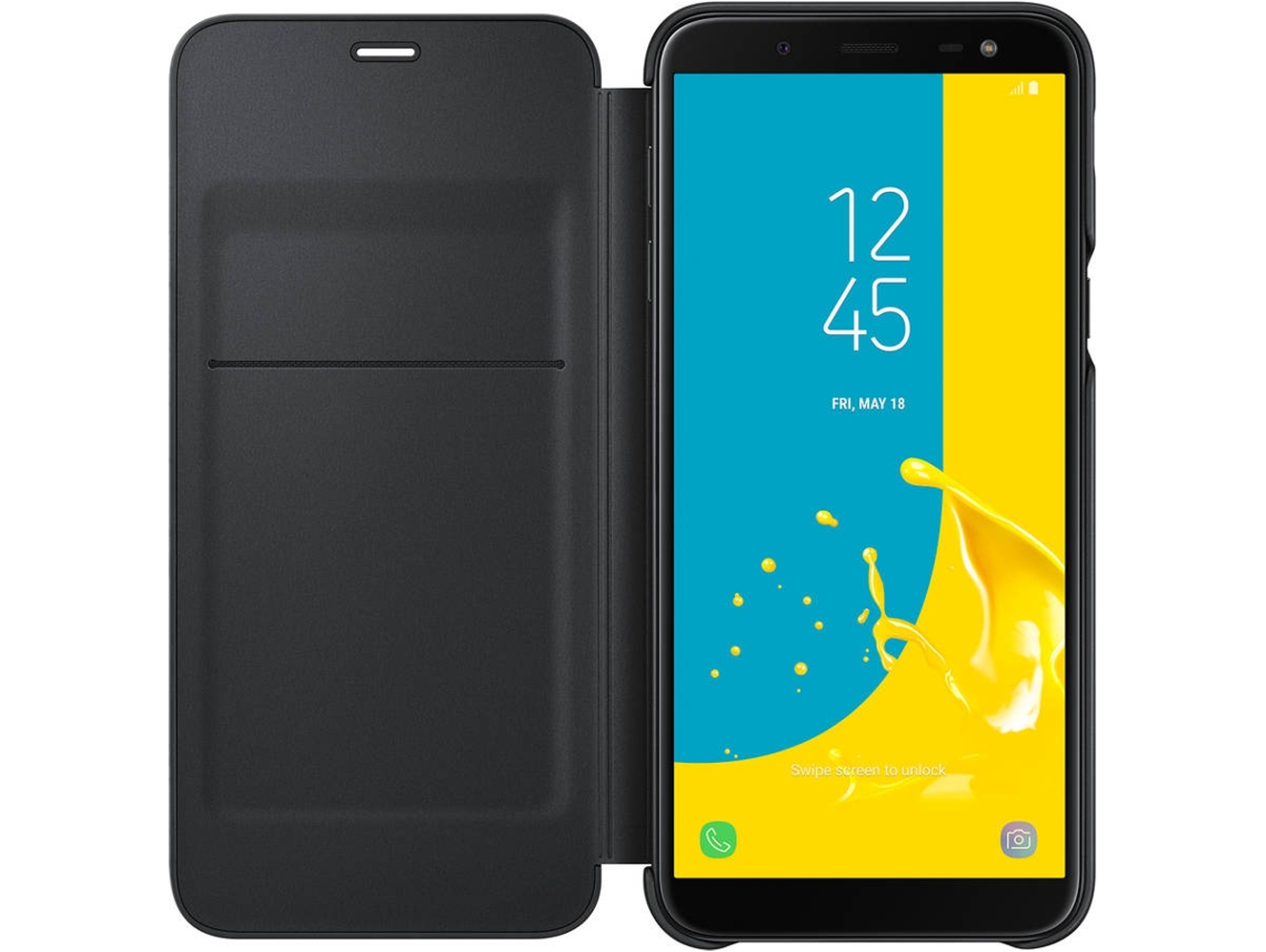 Funda SAMSUNG Galaxy J6 Flip Wallet Negro