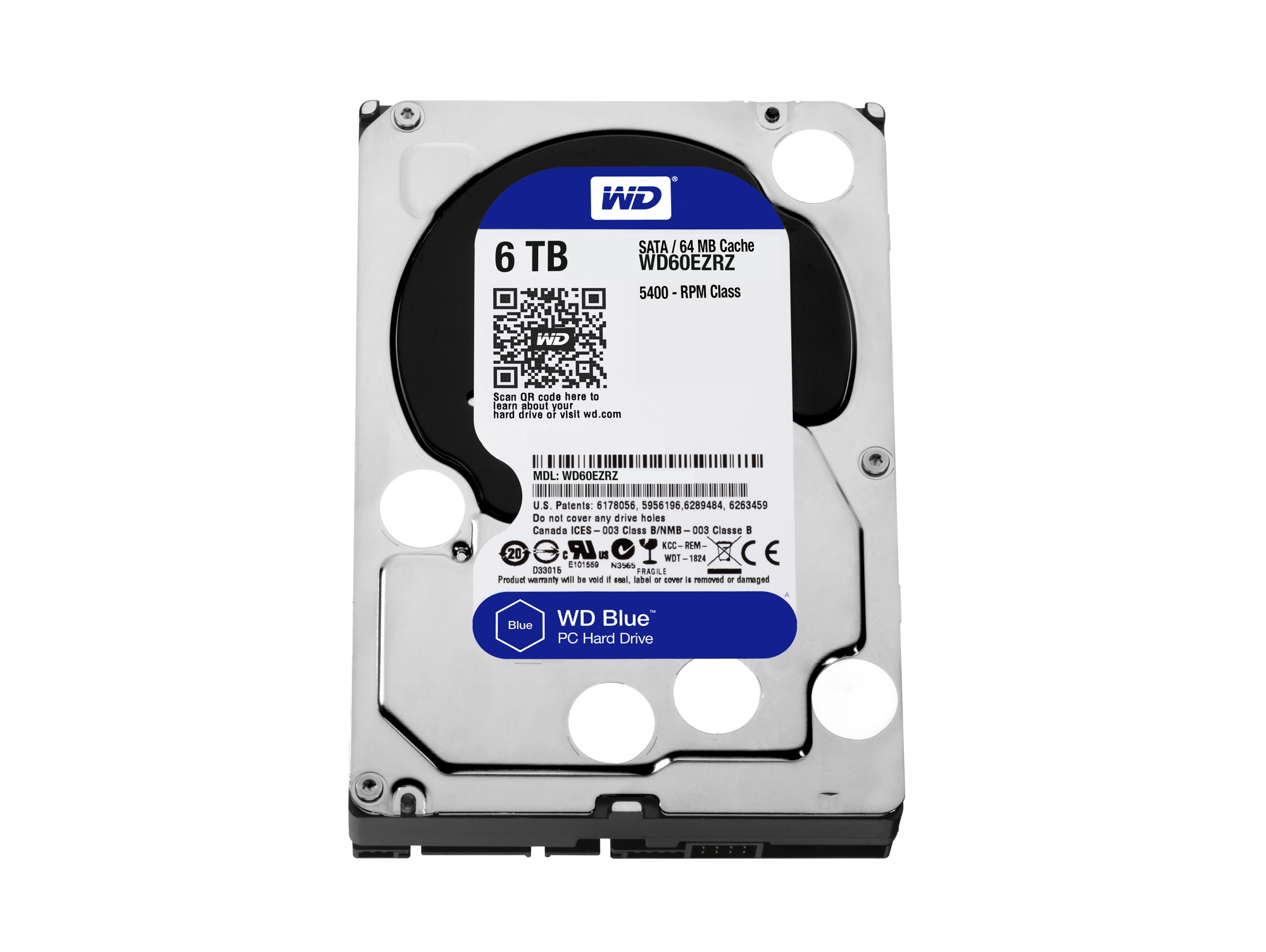 Disco HDD Interno WESTERN DIGITAL WD60EZRZ (6 TB - SATA - 5400 RPM)