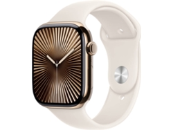 APPLE Watch Series 10 GPS + Cellular 46mm Titanio Oro con Correa Deportiva Blanco estrella (Talla - M/L)