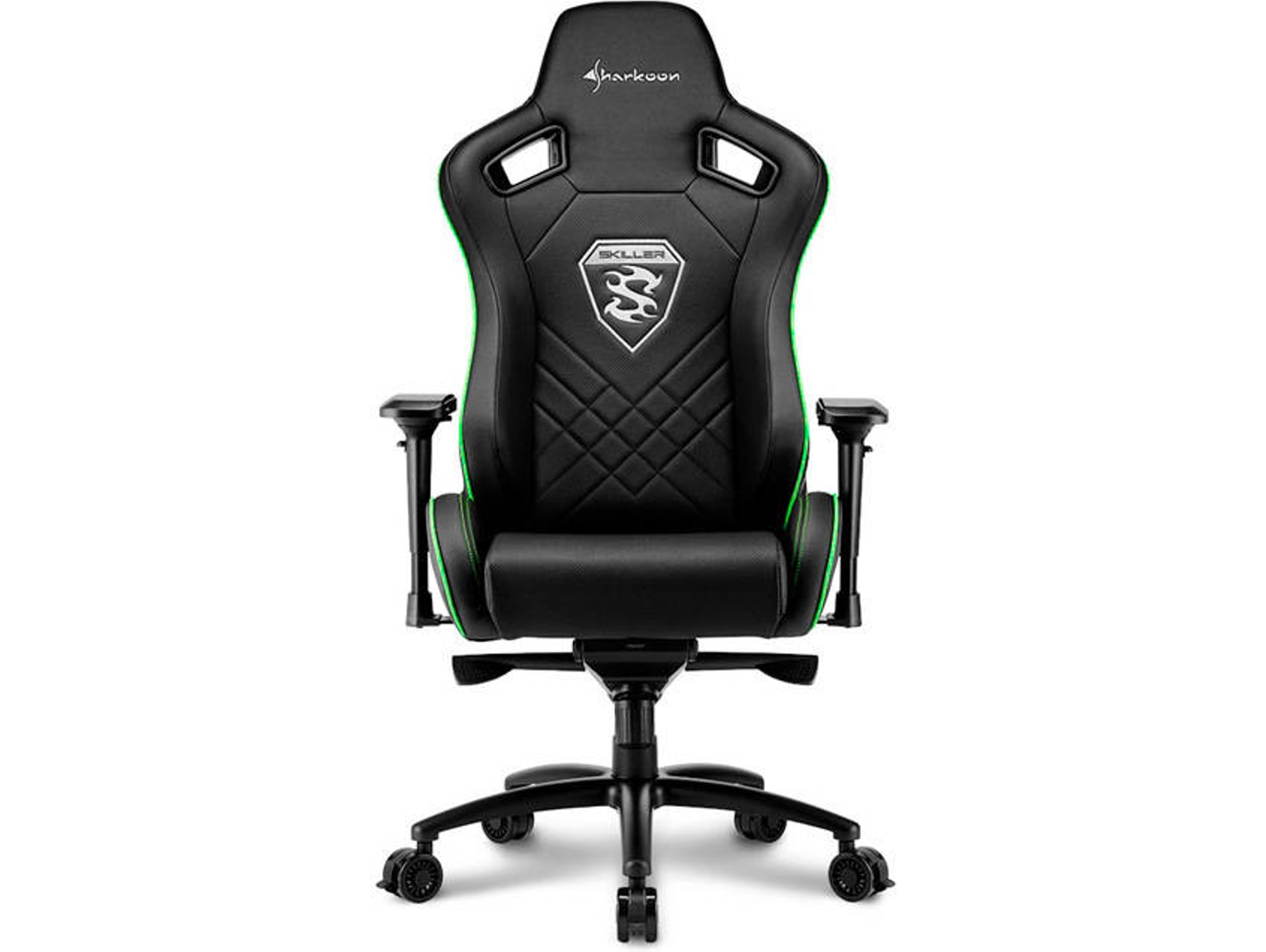 Silla Gaming SHARKOON Skiller SGS4 (Hasta 150 kg - Elevador a Gas Clase 4 - Negro y Verde)