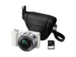 Cámara Mirrorless SONY A5000 8GB+BOLS (Blanco - 20.1 MP - Sensor: APS-H - ISO: 100 a 1600)