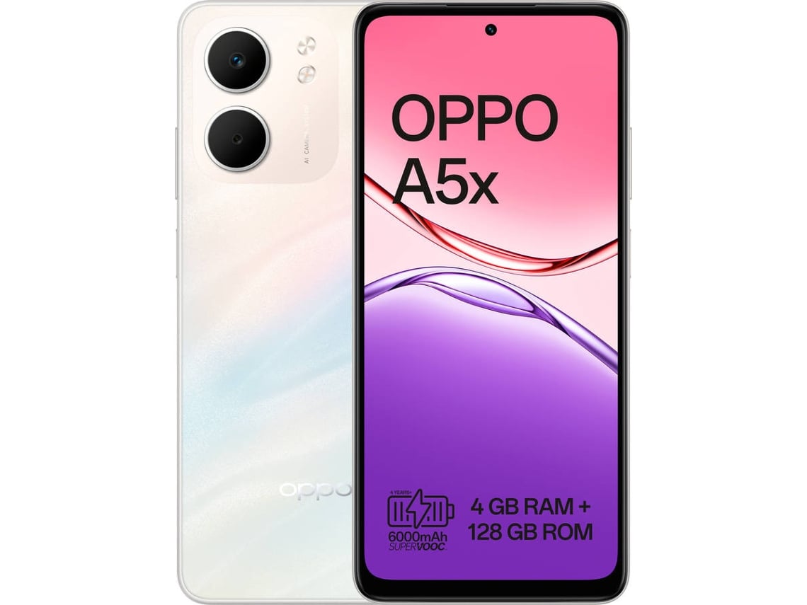 Smartphone OPPO A5x (6.67'' - 4 GB - 128 GB - Blanco) | Worten