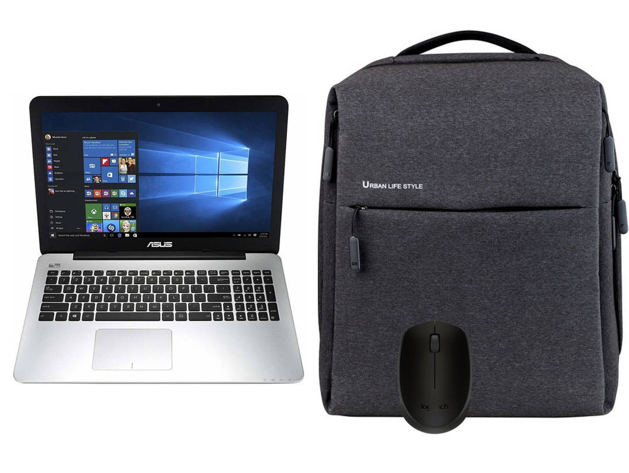 Pack ASUS X555QG-XO483T (Portátil 90NB0D42-M06710 + Ratón LOGITECH M171 + Mochila XIAOMI City Dark)