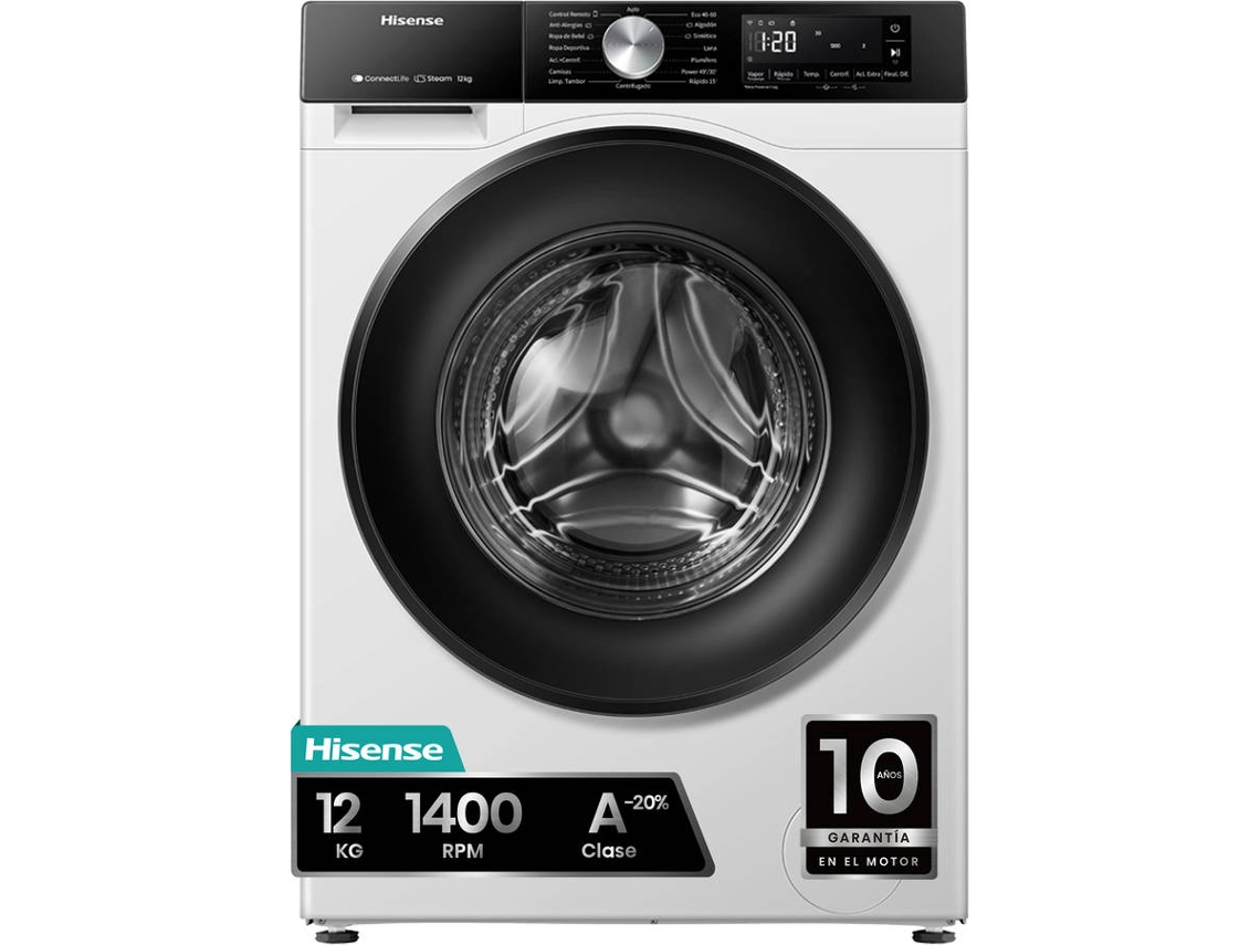 Lavadora HISENSE WF3S1243BW3 (12 kg - 1400 RPM - Blanco)