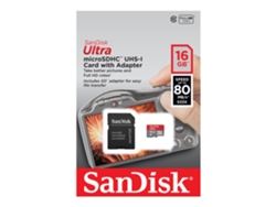 Tarjeta SANDISK Micro SDHC Ultra 16 GB + Adaptador