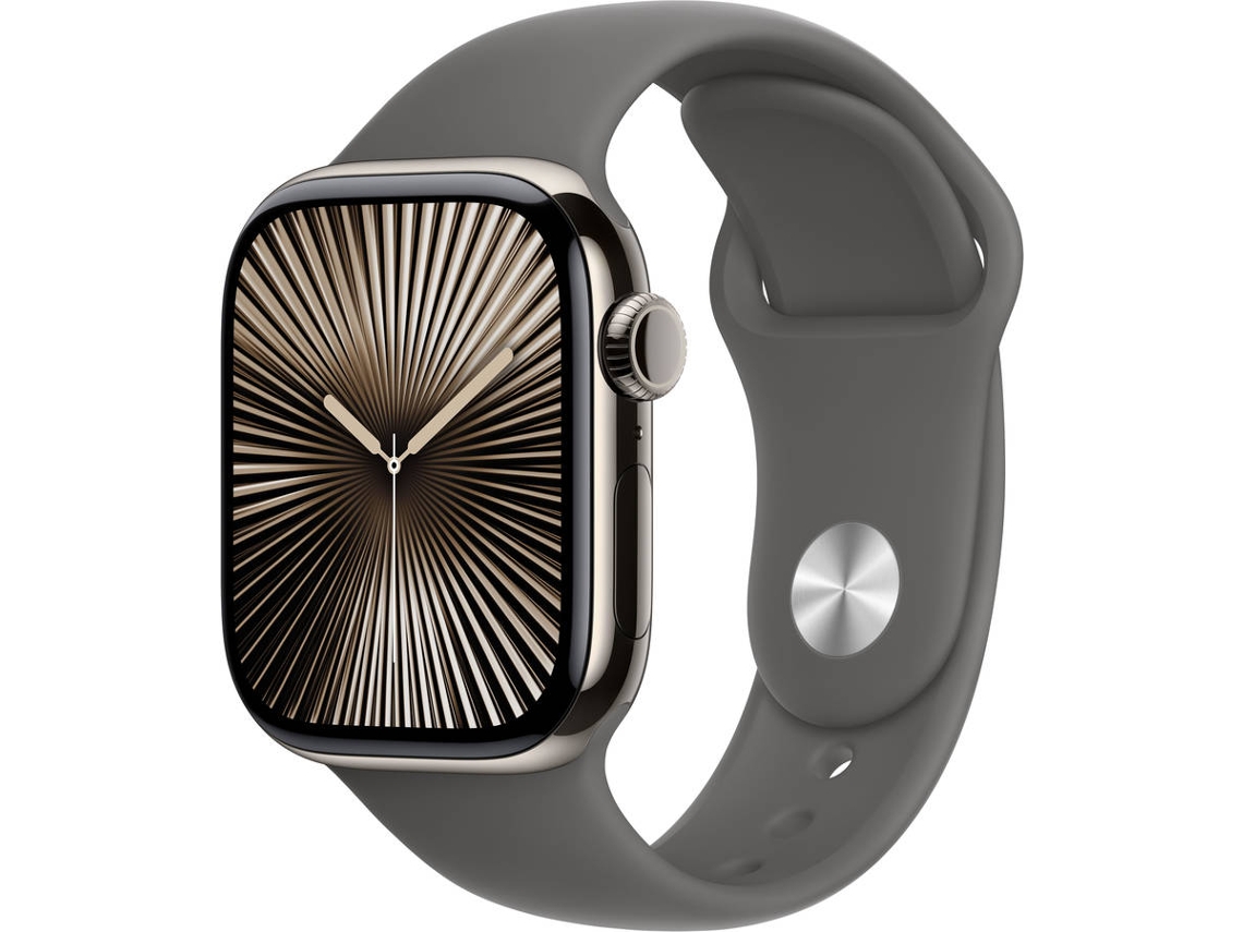 APPLE Watch Series 10 GPS + Cellular 42mm Titanio Natural con Correa Deportiva Gris Piedra (Talla - S/M)