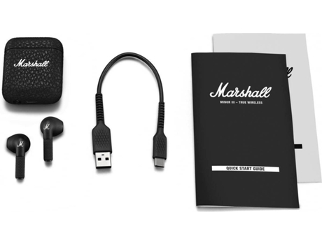 Auriculares Bluetooth True Wireless MARSHALL Minor Iii (In Ear - Micrófono  - Negro)
