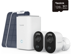 Kit de seguridad 3: 2 cámaras REOLINK B350 con panel solar + HUB de grabación  (WiFi, batería/solar, 4K, 8 MP)