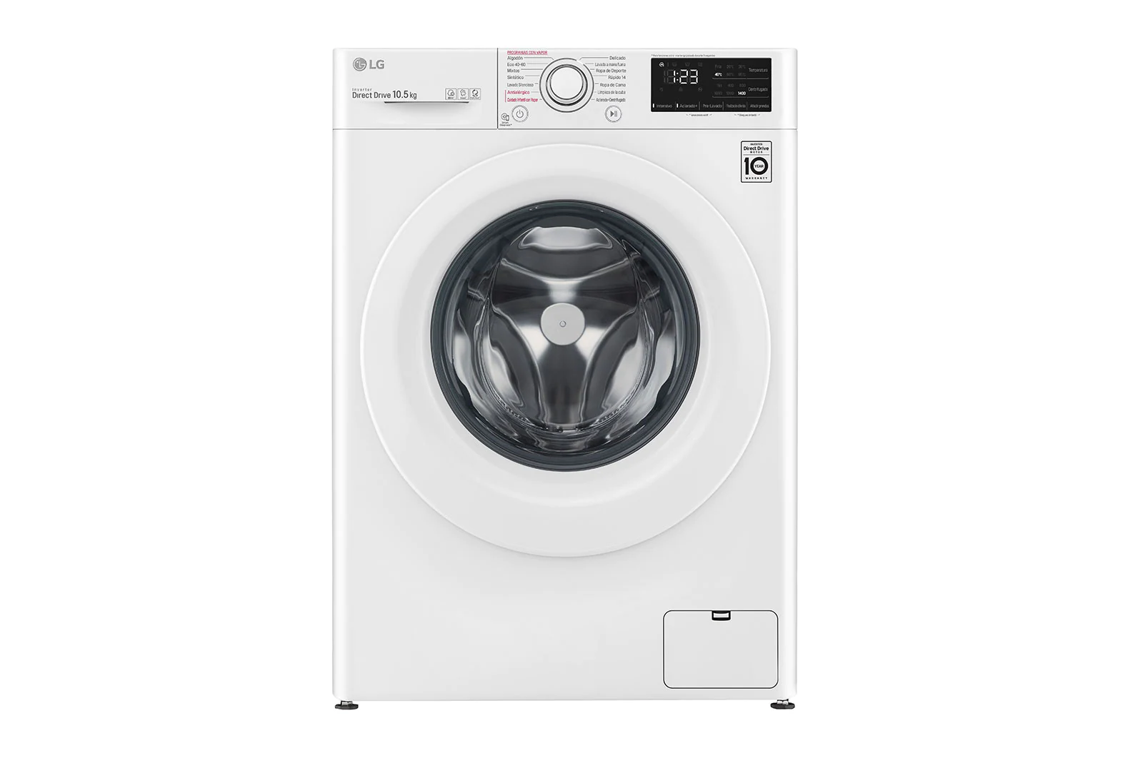 Lavadora LG F4WV3010S3W (10.5 kg - 1400 rpm - Blanco)
