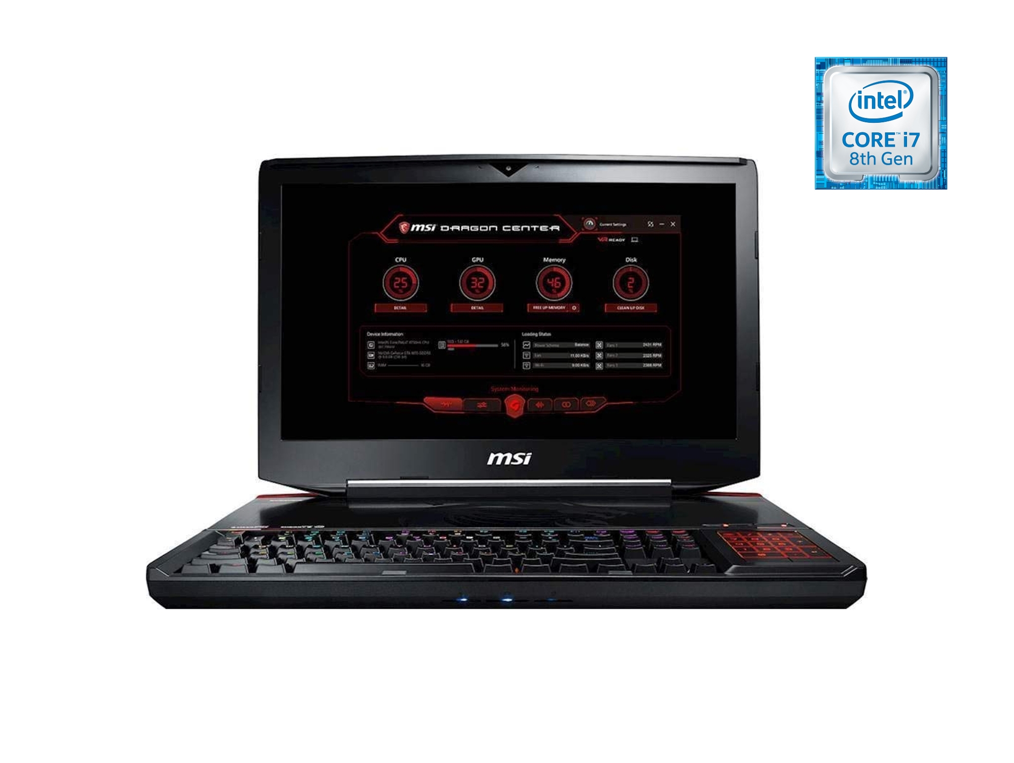Portátil Gaming MSI GT83 Titan 8RG-038 ES (Intel Core i7-8850H - NVIDIA GeForce GTX 1080 SLI - RAM: 64 GB - 1 TB HDD + 512 GB SSD - 18'')