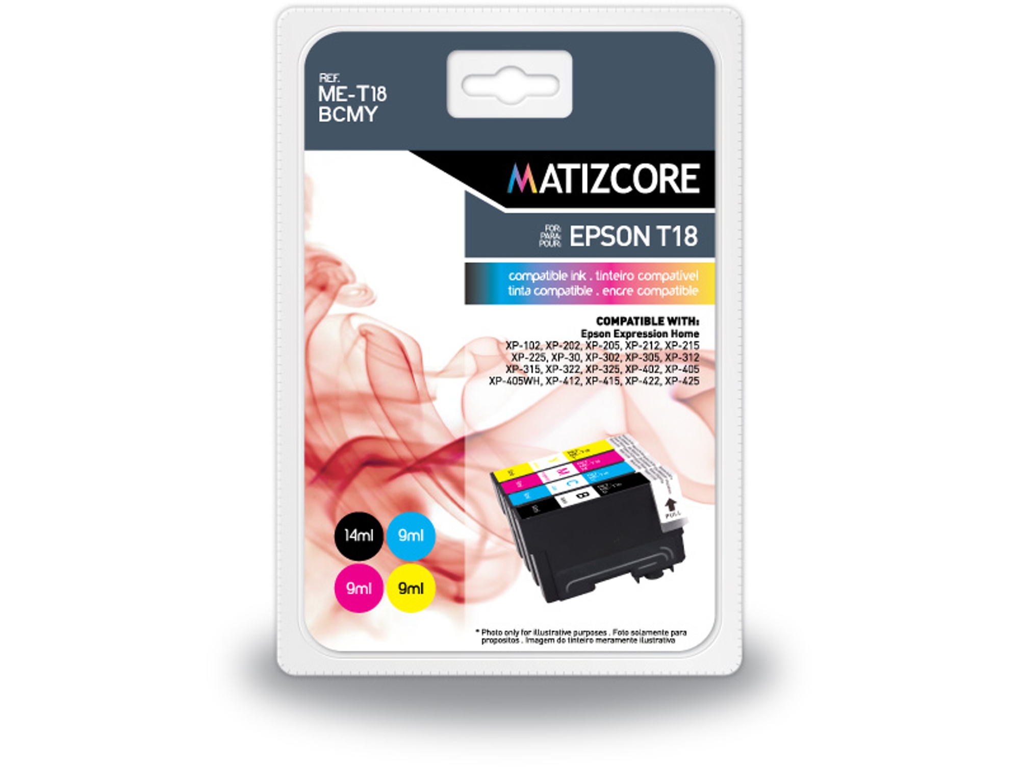 Cartucho de Tinta MATIZCORE EPSON 4 unidades T1815 XL Cor
