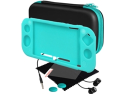 Kit Funda de Silicona + Protector de Pantalla + Auriculares ARDISTEL Blackfire (Nintendo Switch Lite - Verde)