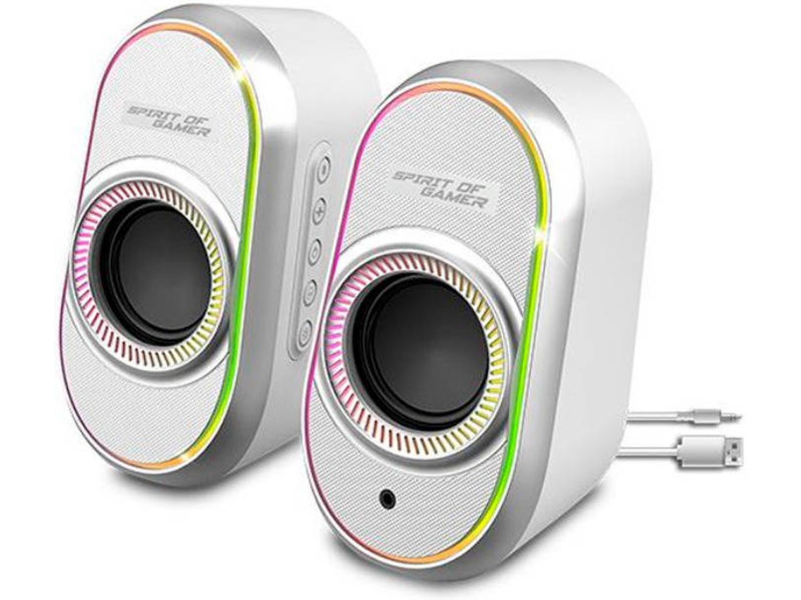 Altavoz SPIRIT OF GAMER Fanatic SP-5500WT (2.0 USB - RGB - Bluetooth - Blanco)