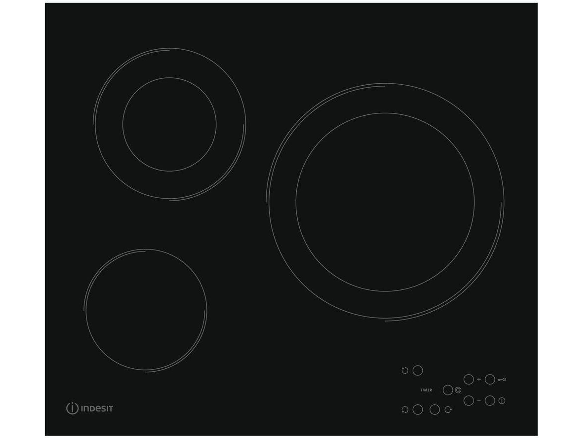 Placa de Vitrocerámica INDESIT RI 360 C (Eléctrica - 58 cm - Negro)