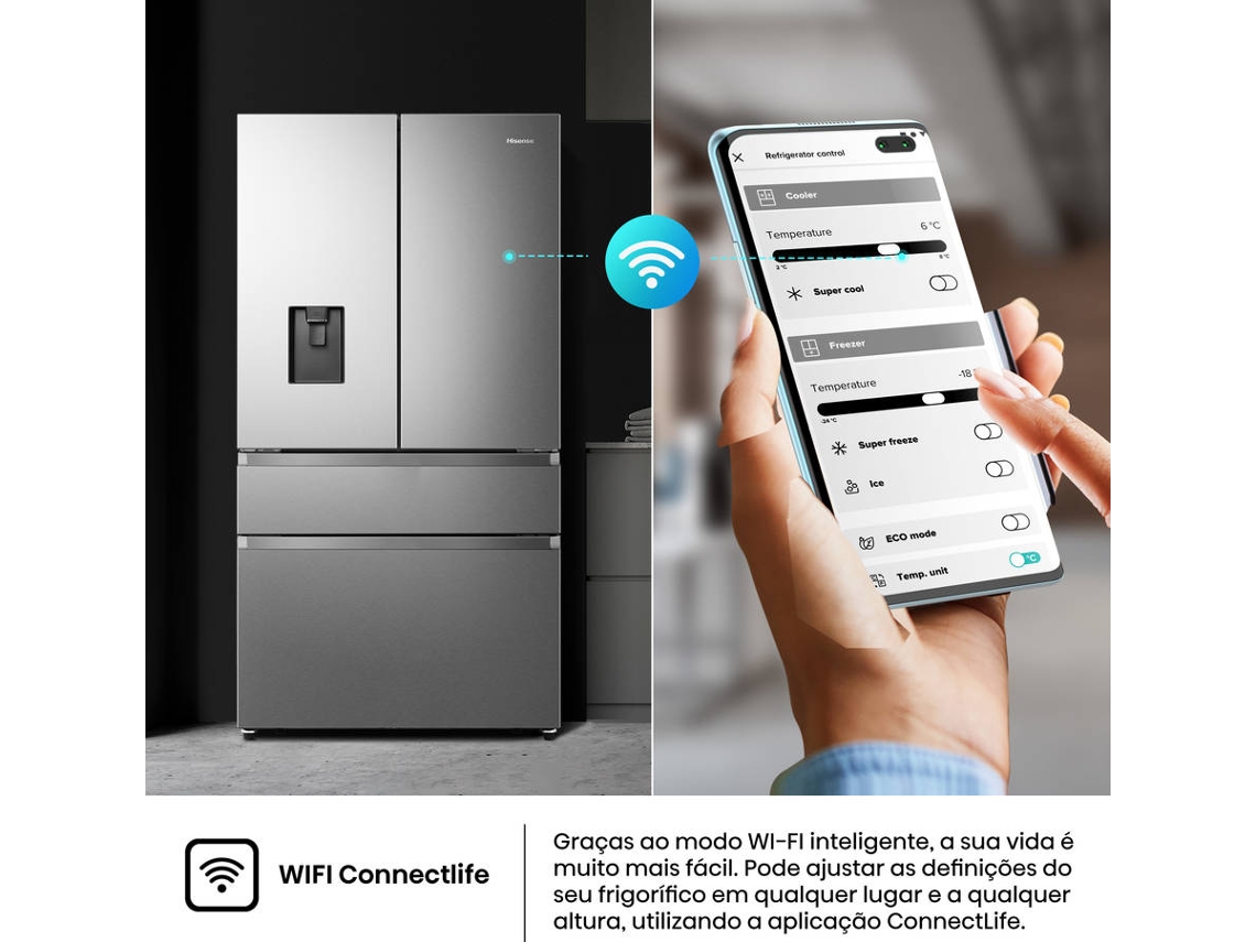 Frigorífico Americano HISENSE RF749N4SWSE (No Frost - 178.5 cm