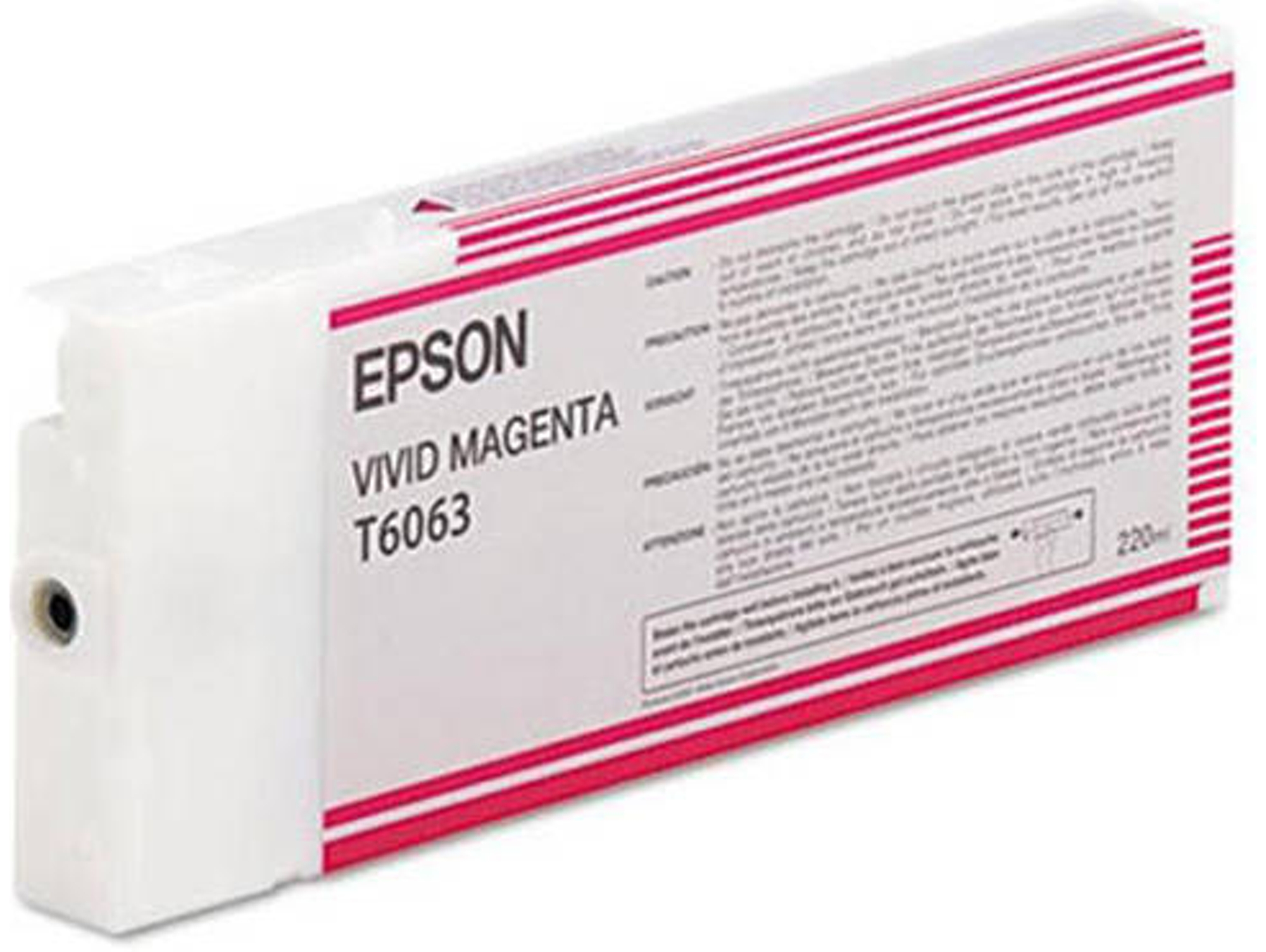 Cartucho de tinta original EPSON, T6063 220 ml, Magenta vivo, C13T606300