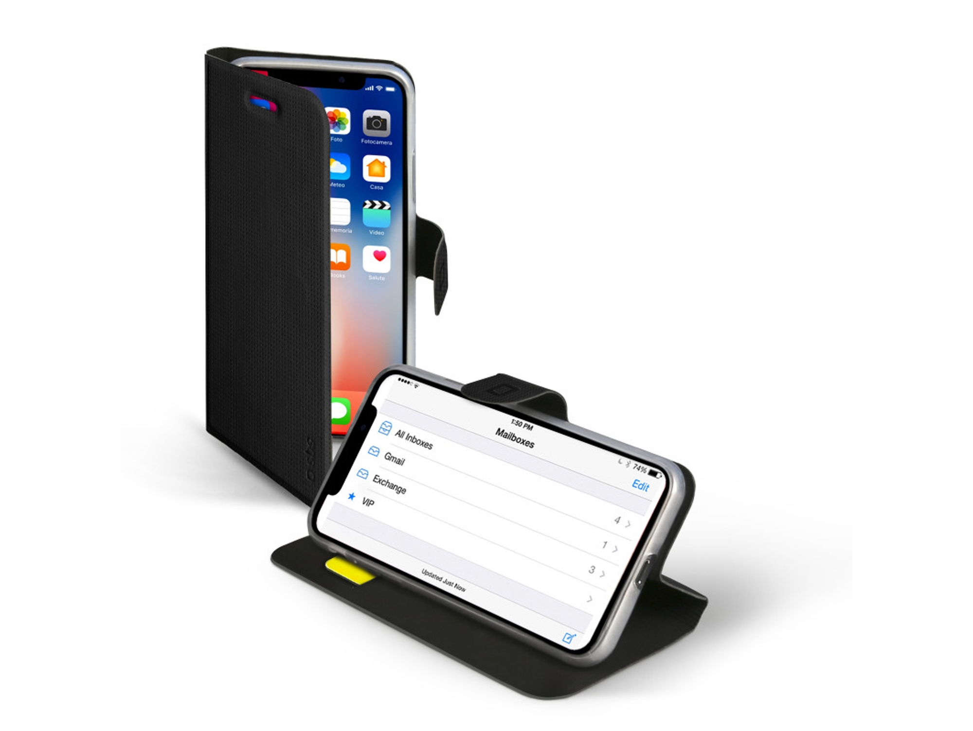 Funda iPhone X, Xs SBS Book Stand Negro