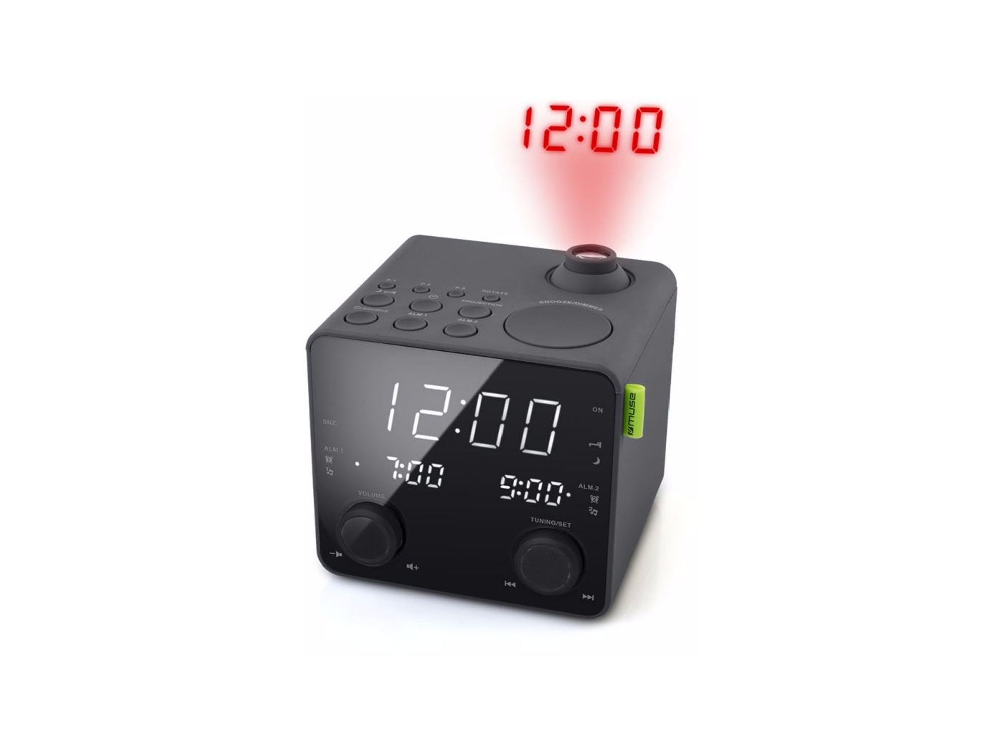 Radio Despertador MUSE M-189P (Negro - Digital - FM - Pilas y Corriente - Alarma Doble - Función Snooze)