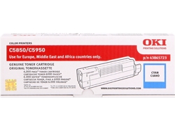 Cartucho de Tóner OKI 43865723 Cian  para OKI MC560dn, MC560n, C5850dn, 5850n, 5950cdtn, 5950dn, 5950dtn, 5950n