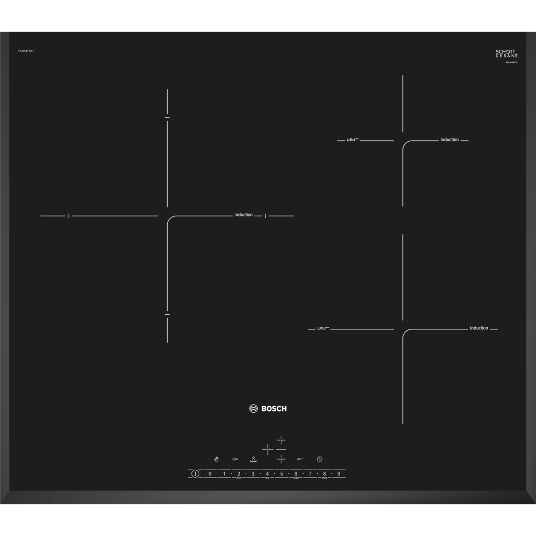 Placa de Inducción BOSCH PIJ651FC1E (Eléctrica - 59.2 cm - Negro)