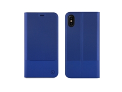 Funda iPhone X MUVIT Libro Stand Azul