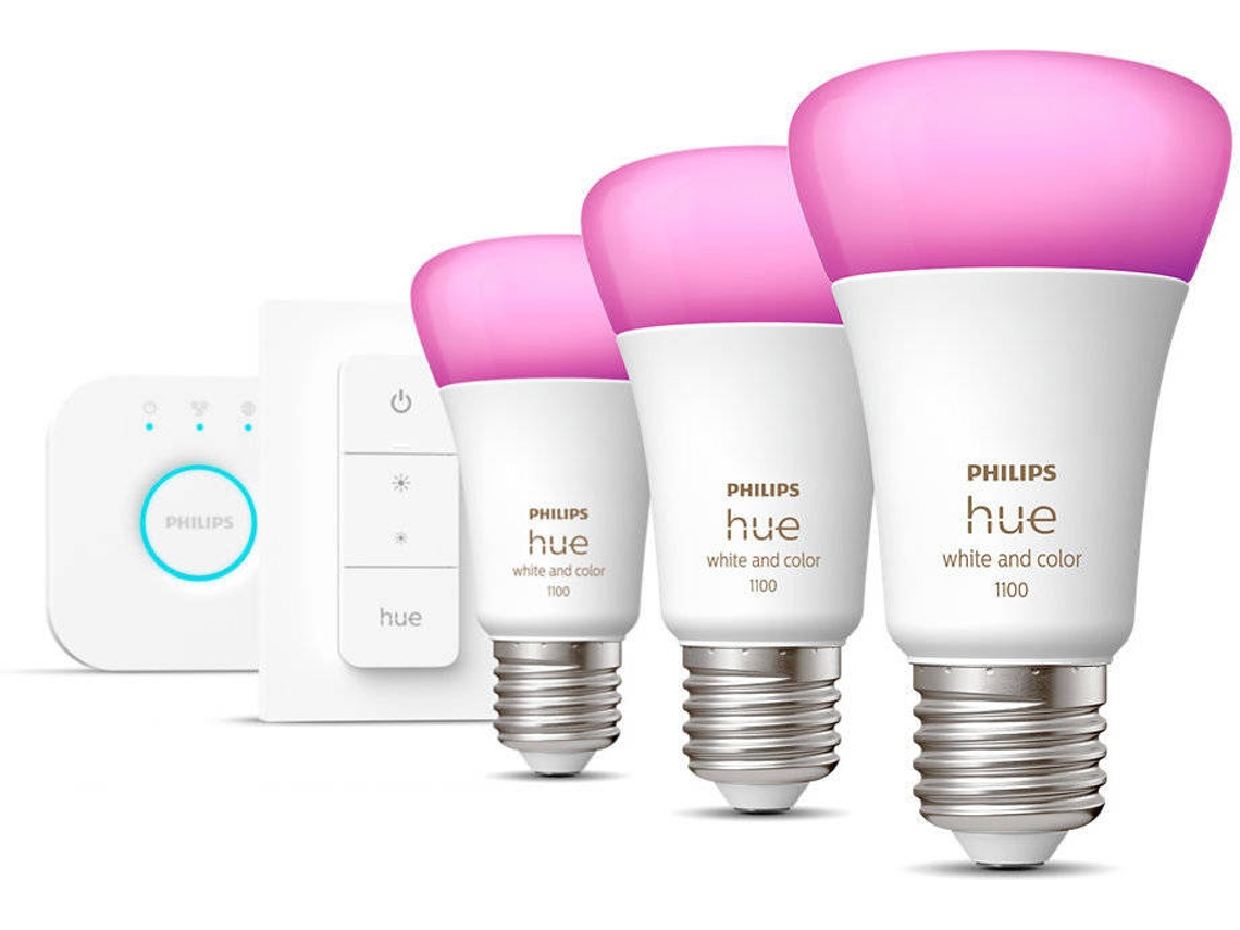 Kit 2 Bombillas Inteligentes PHILIPS HueWCA (E27 - Blanco y color)