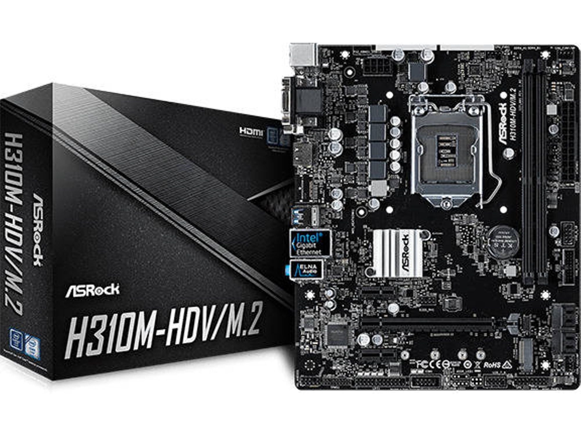 Placa Base ASROCK H310M-HDV/M.2 (Socket LGA 1151 - Intel H310 - Micro ATX)