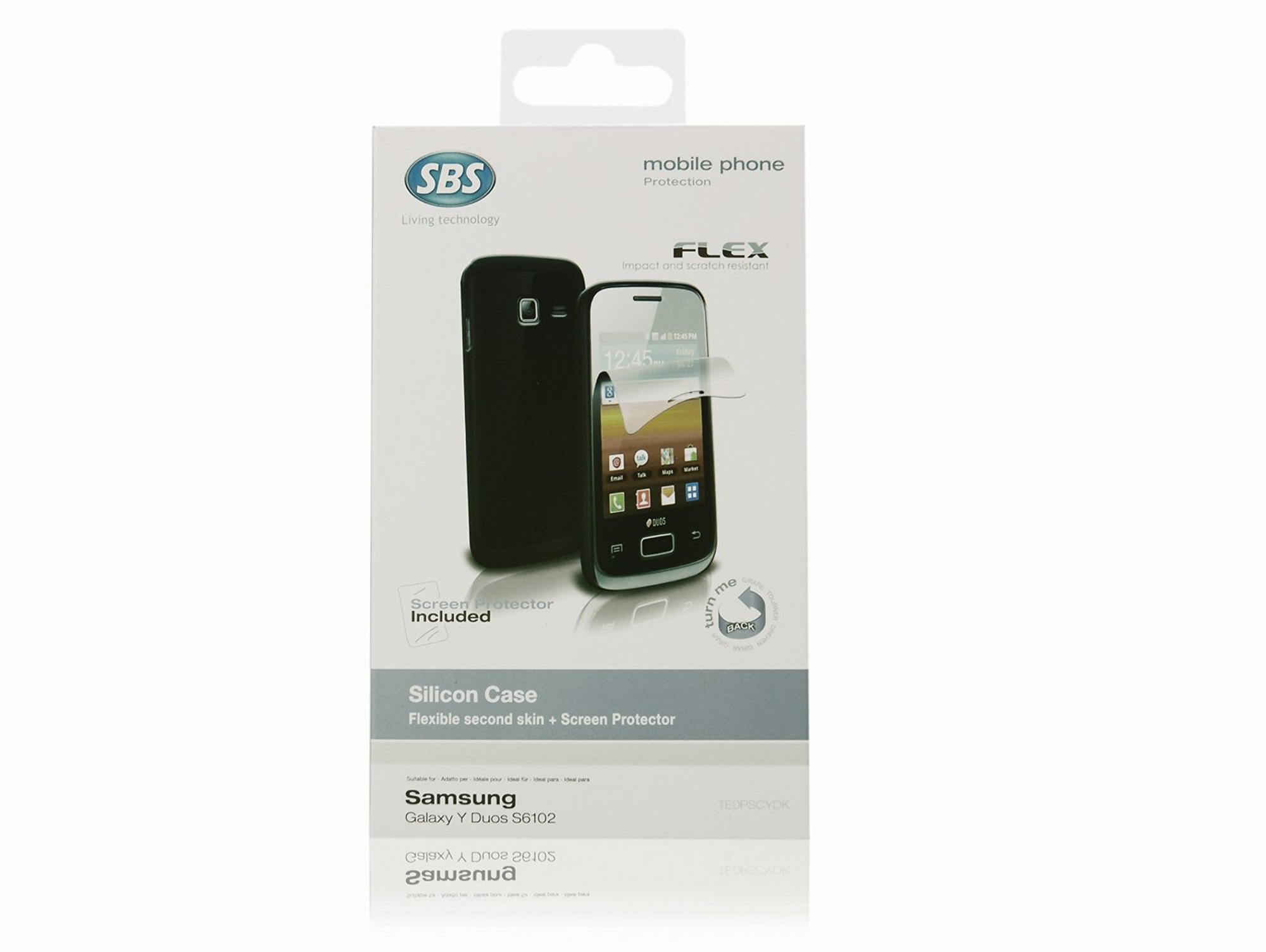 Carcasa y Protector de Pantalla Samsung Galaxy Y Duos SBS Silicona Negro