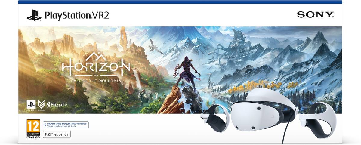 Gafas de Realidad Virtual SONY Playstation VR2 + Horizon: Call of the Mountain (Código de Descarga en Caja)