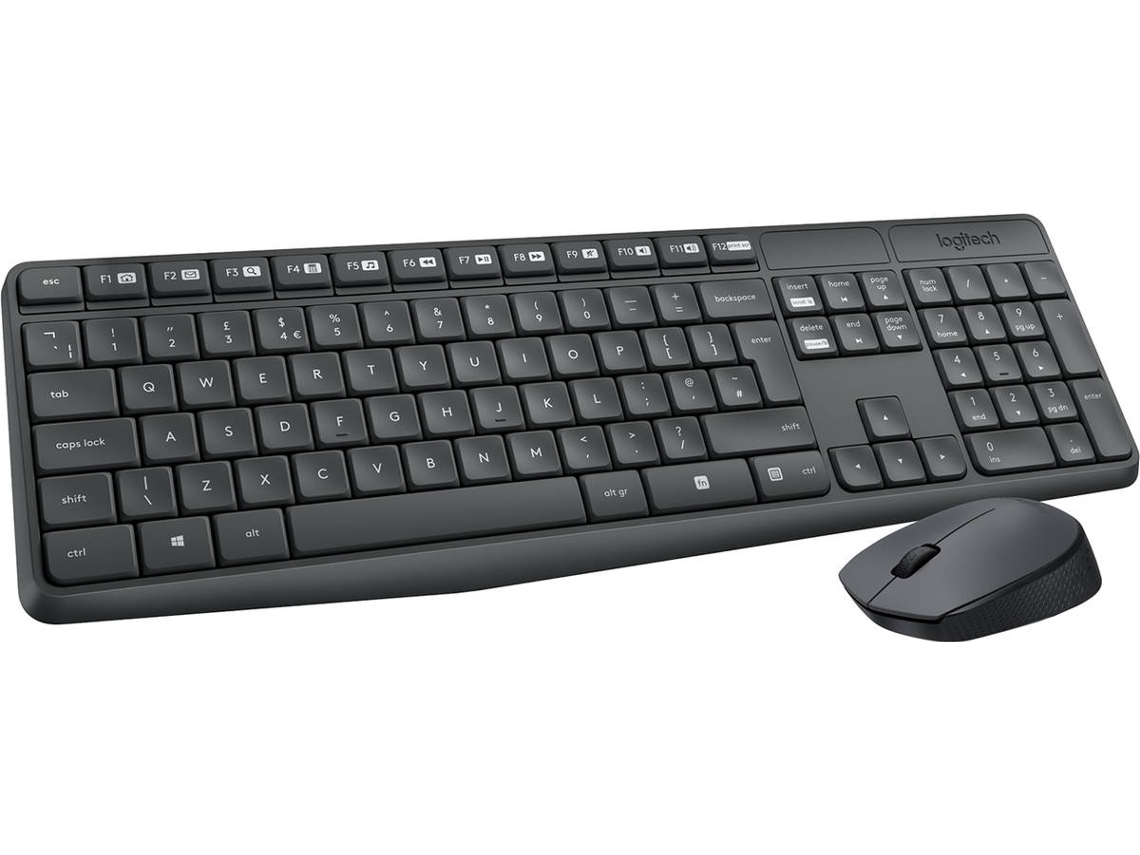 Teclado + Ratón LOGITECH MK235 (Inalámbrico - Óptico)