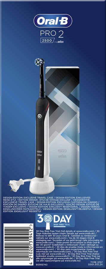 Cepillo de Dientes Eléctrico ORAL-B PRO 2500 Negro