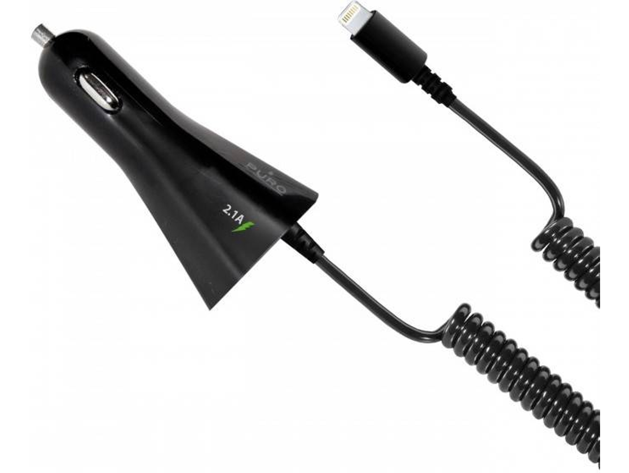 Cargador de coche lightning PURO MFI Negro