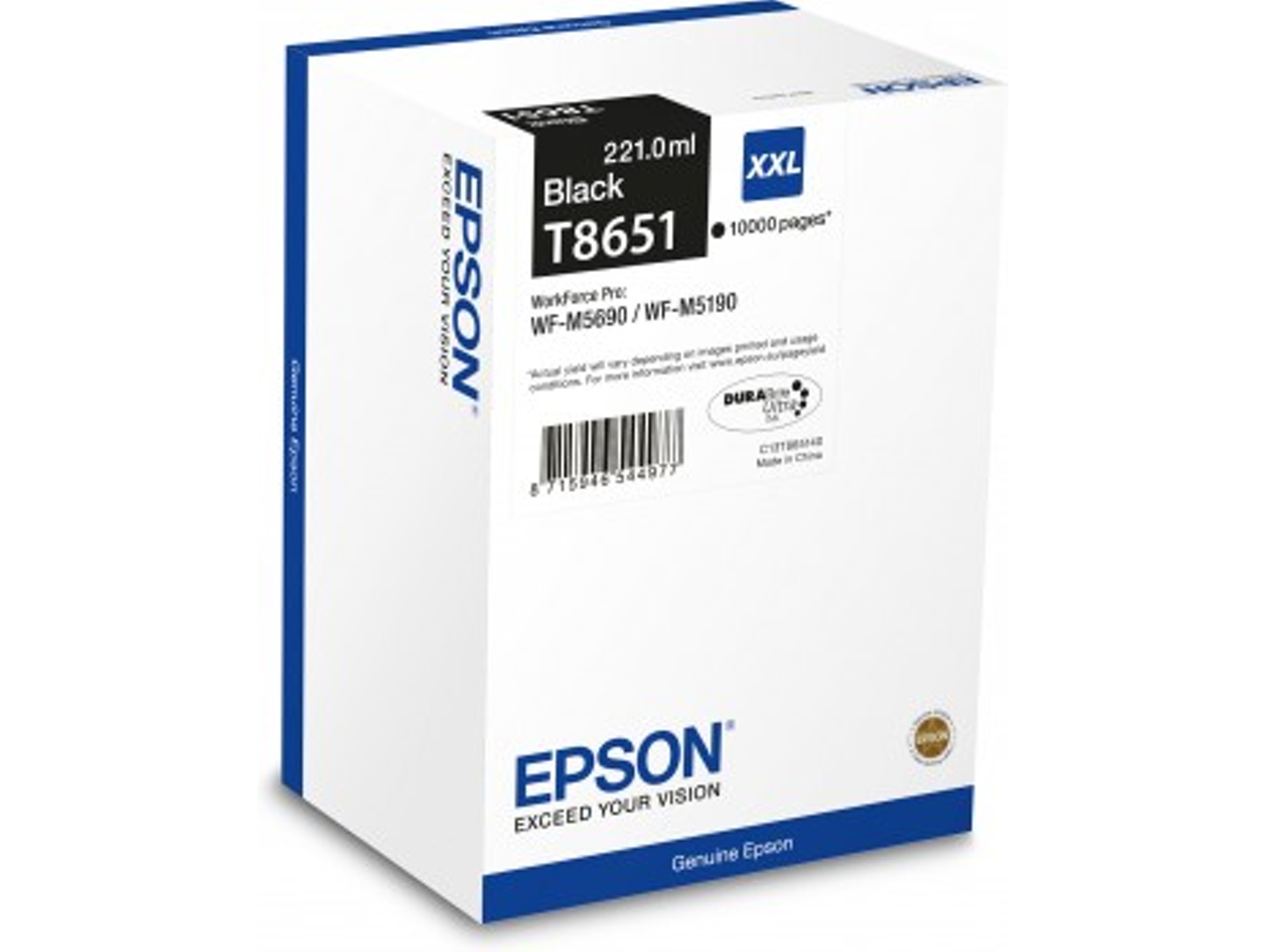 Cartucho de tinta original EPSON T8651 221 ml, Negro, XXL, C13T865140, T8651