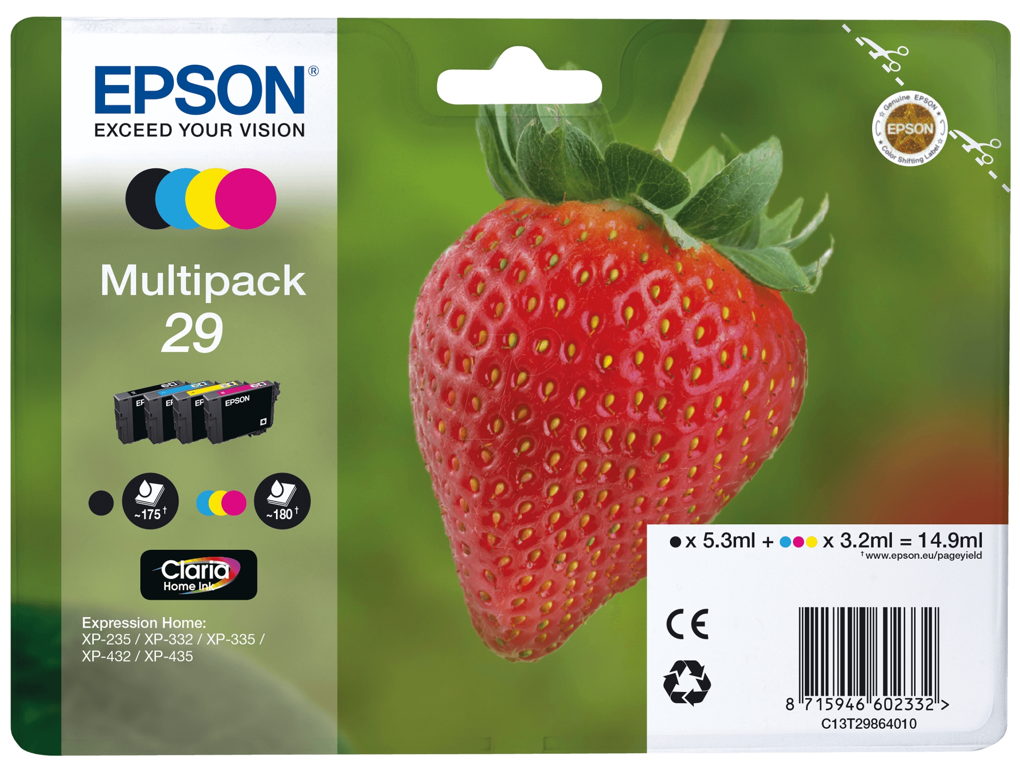 Pack ahorro cartuchos de tinta original EPSON,  29, Fresa, C13T29864012, T2986