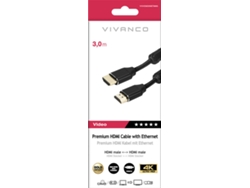 Cable HDMI VIVANCO Premium 2.0 3M (Negro)
