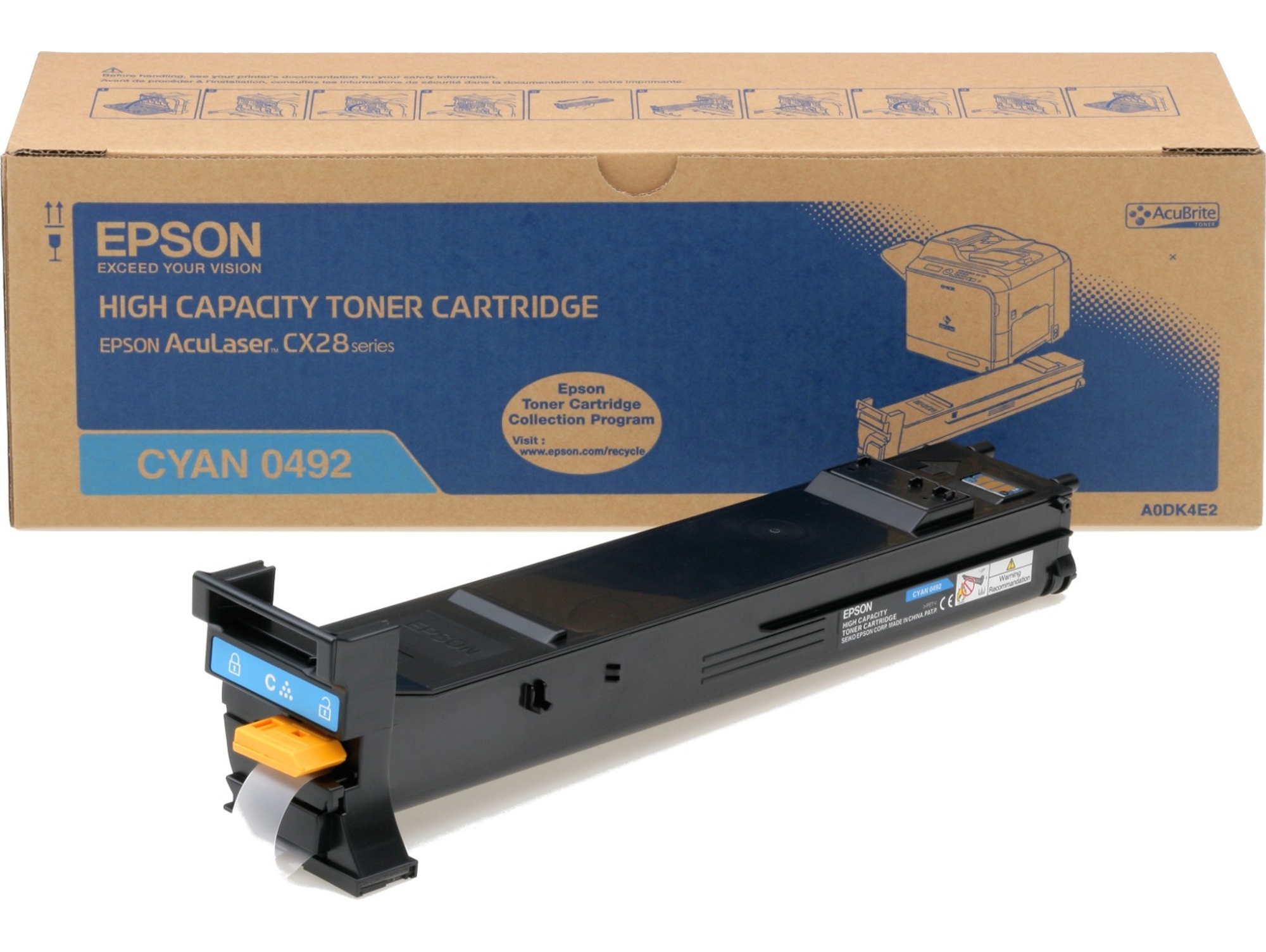 Cartucho de Tóner Original EPSON cian, 1 x Cian, Alta, S050492, 8.000 Páginas, C13S050492