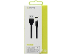 Cable MUVIT MUUSC0159 (USB - Micro-USB - 1m - Negro)