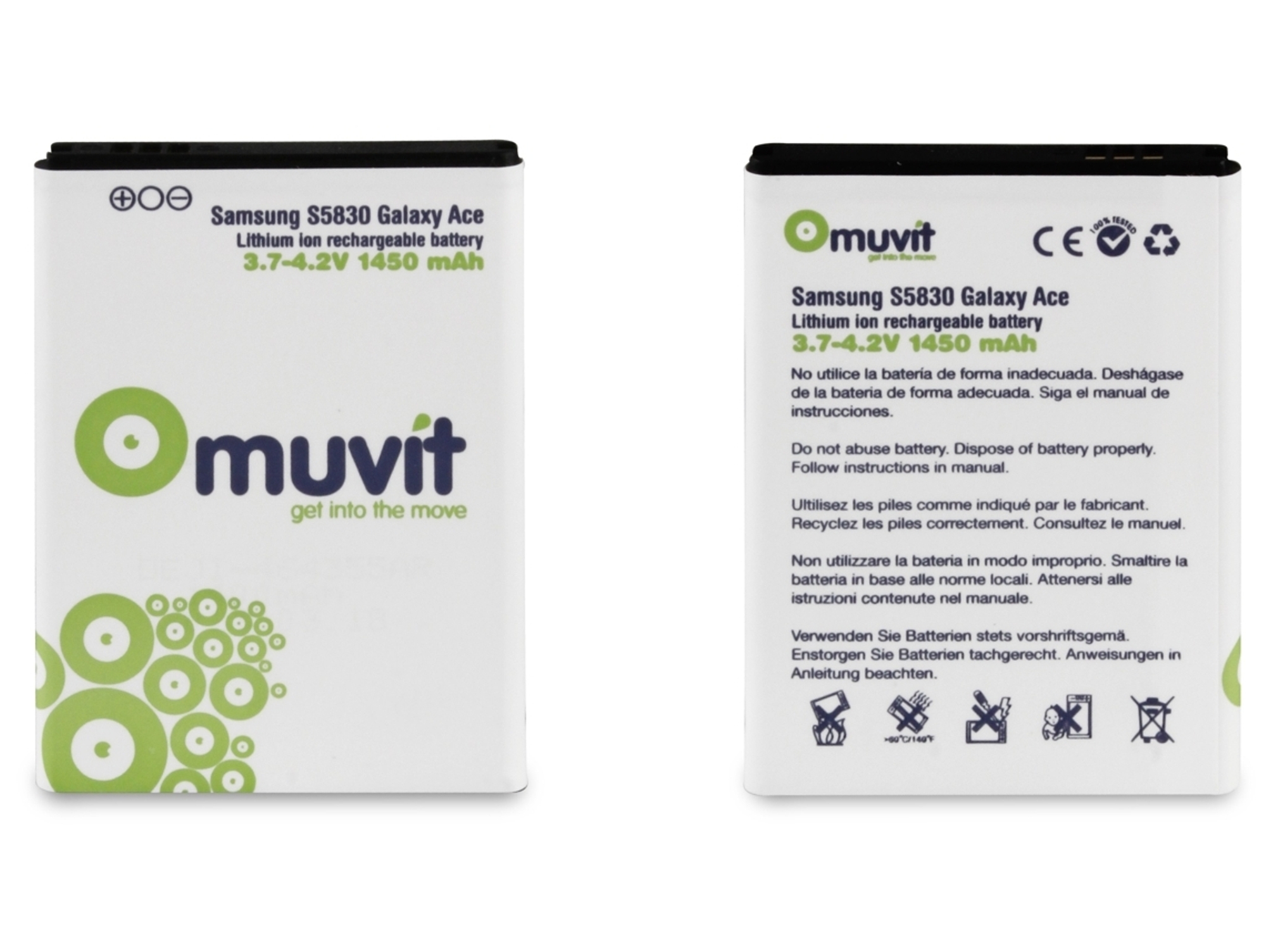 Bateria MUVIT para Samsung Galaxy Ace 1450 mAh