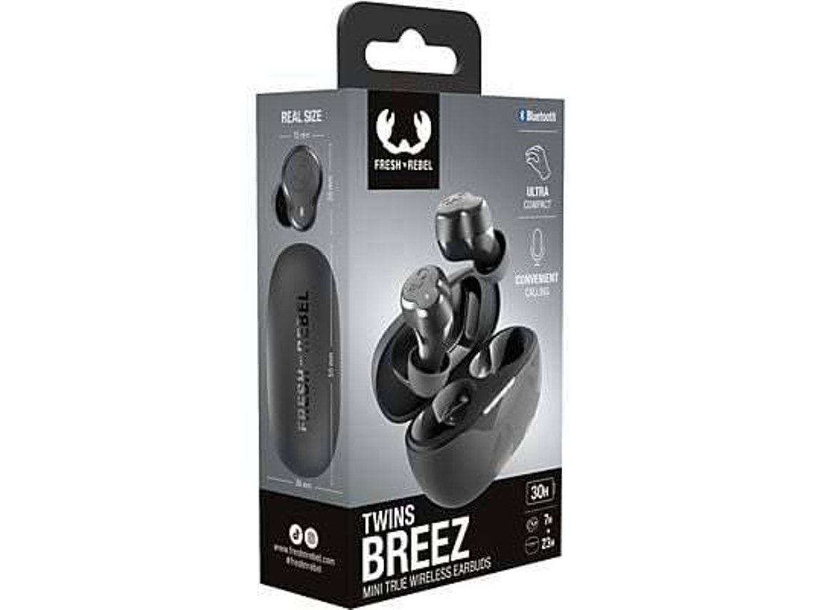 Auriculares True Wireless Bluetooth FRESH'N REBEL Twins Breez (Haste in Ear - Negro)