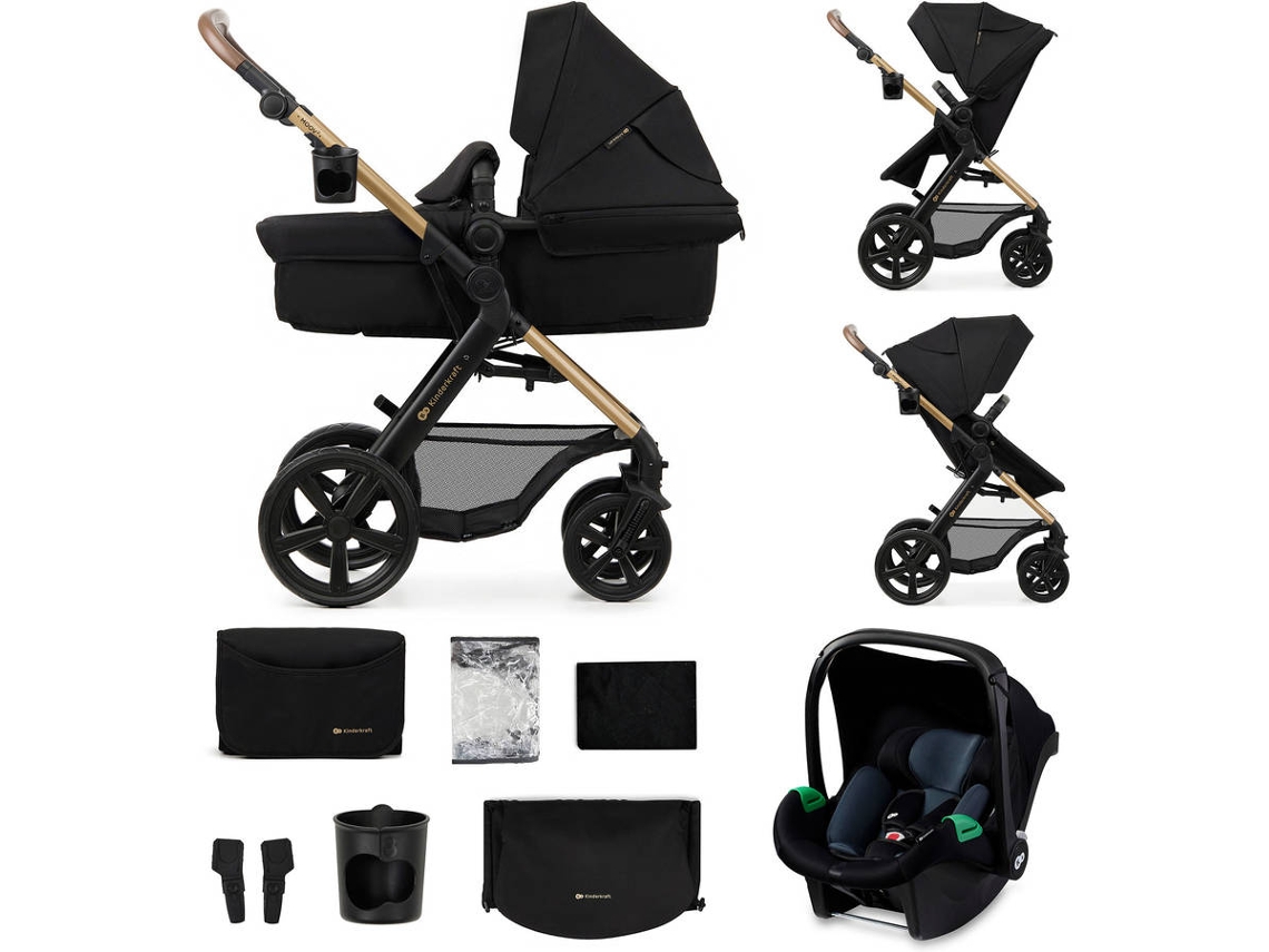 Cochecito para Bebé Multifuncional KINDERKRAFT 3 Em 1 Moov 2 (Negro)