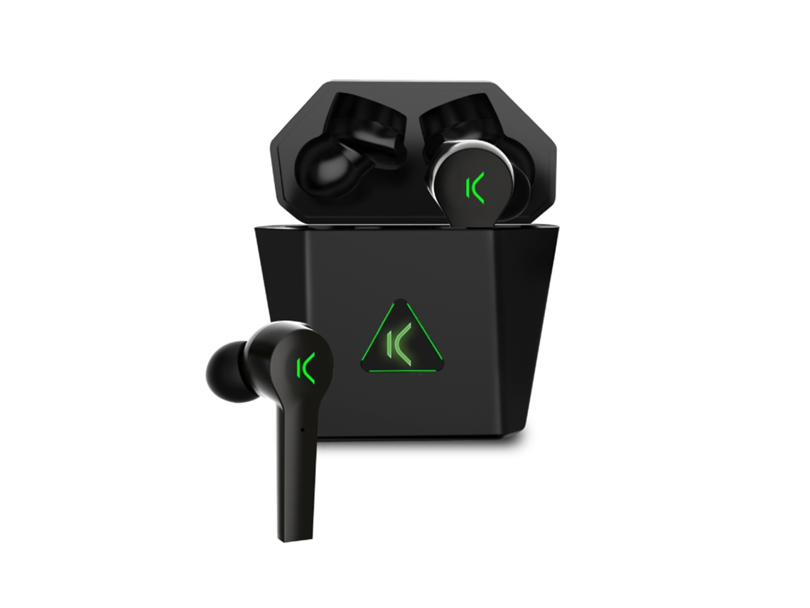 Auriculares Inalámbricos Gaming Ksix Saga, Baja Latencia, Led, Autonomía 4+12 H, Control Táctil, Llamadas, Asistente Voz, Negro