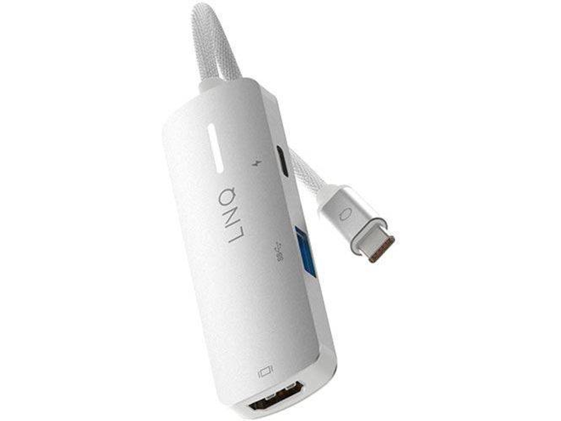 Adaptador Hub LINQ - LQ49031 (3 en 1 - Usb-C - HDMI - Blanco)