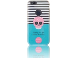 Carcasa iPhone 6, 6s EMOJI EL JARDIN Calavera Azul