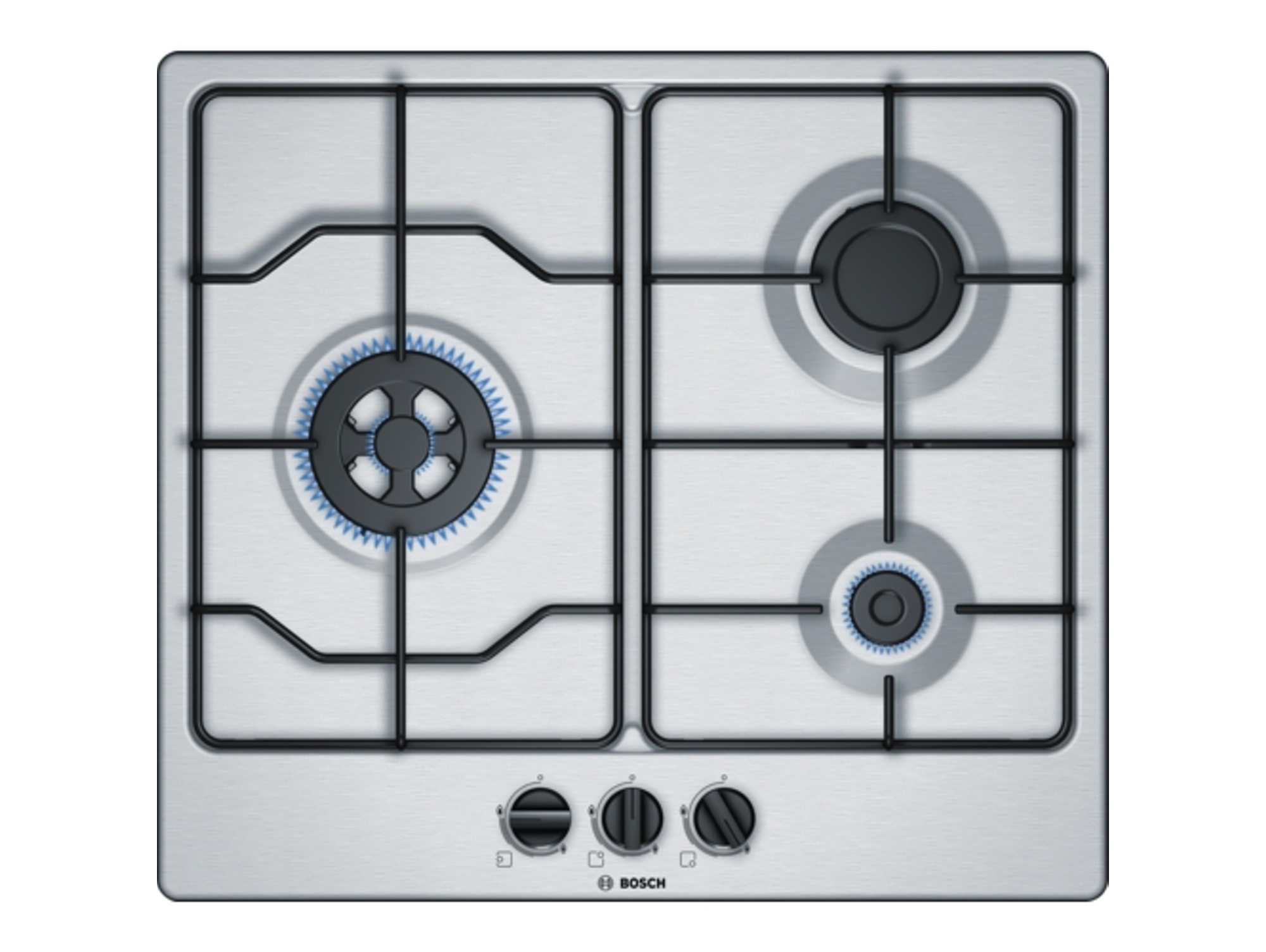 Placa de Gas BOSCH PGC6B5B80 (Gas Natural - 58.2 cm - Inox)