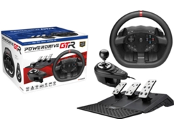 Volante + Pedales + Palanca de Cambios POWERDRIVE GTR Elite Gamer (Multiplataforma - Negro)
