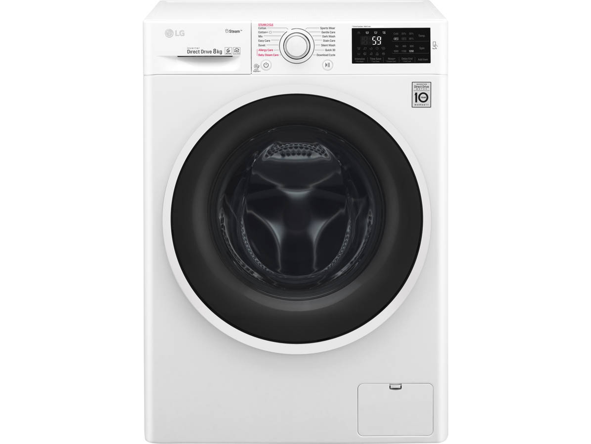 Lavadora Reacondicionada LG F4J6TY0W (Grado B - 8 kg - 1400 rpm - Blanco)