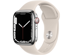 APPLE Watch Series 7 GPS+Cellular 41 mm Plata con Correa Deportiva Blanco Estrella
