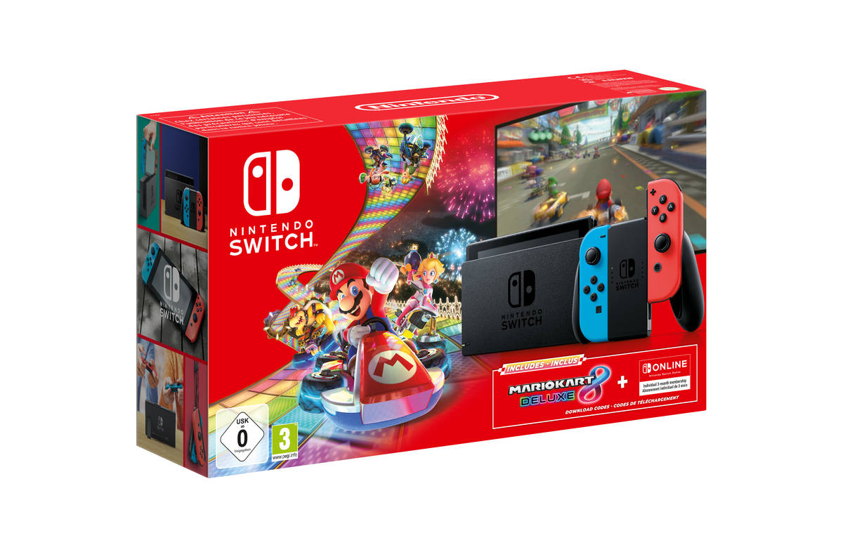 Consola Nintendo Switch V2 Mario Kart 8 Deluxe Bundle (32 GB)