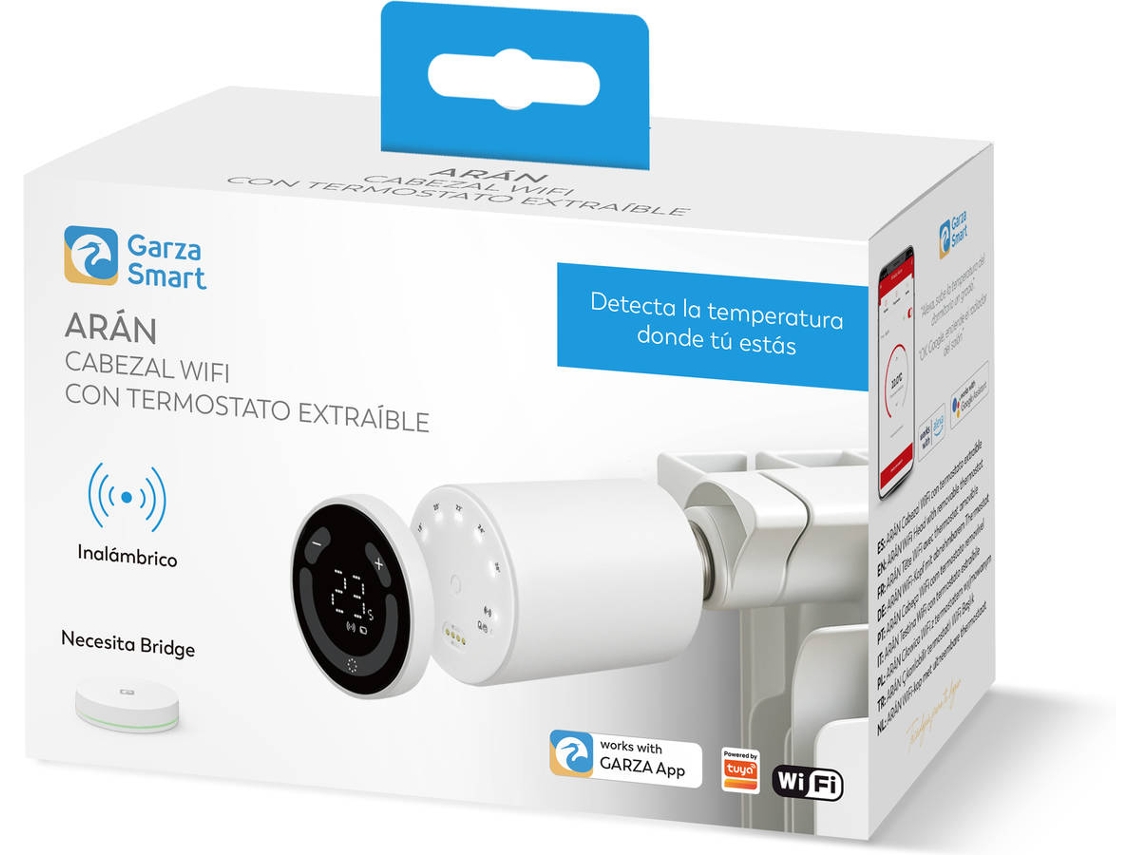 Cabezal GARZA Arán Wi-Fi con Termostato Removible  para Calefacción Central