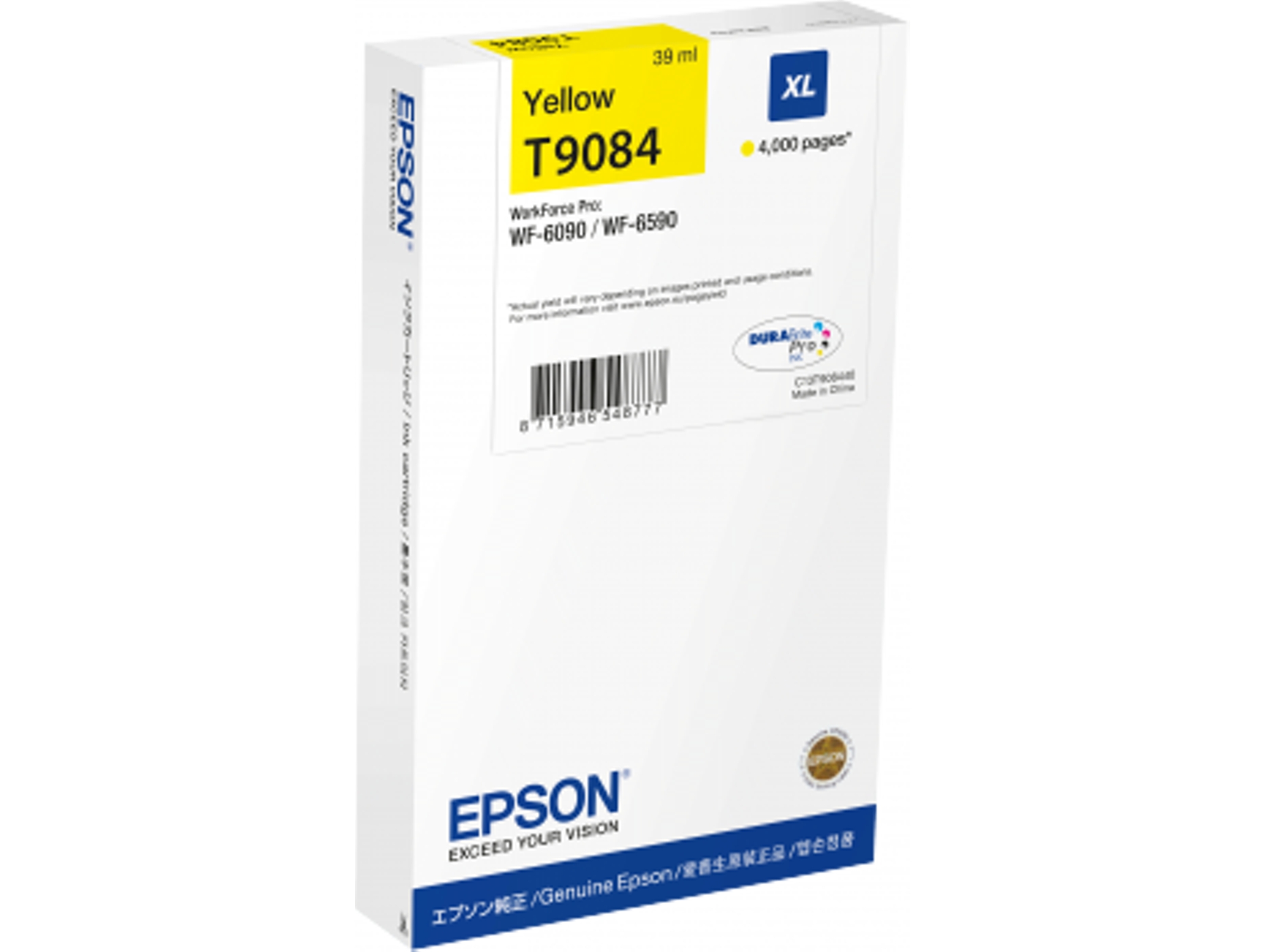 Cartucho de tinta original EPSON, T9084 39 ml, Amarillo, XL, C13T908440